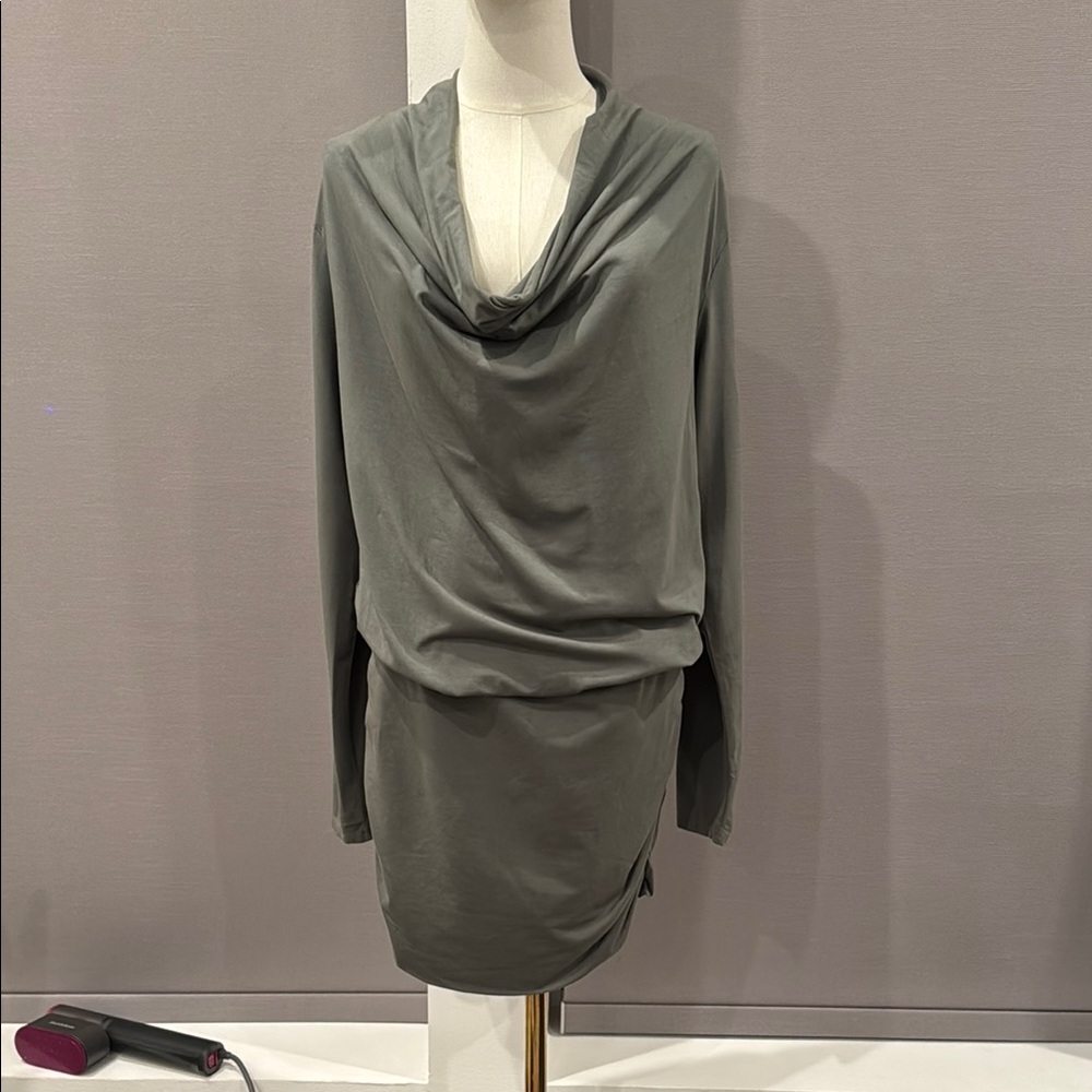 Chic Green Draped Dress